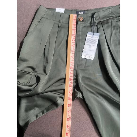 Scotch And Soda Faye High-Rise Tapered Leg Satin Cargo Pant Women's Large NEW - Picture 14 of 16